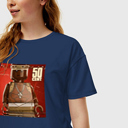Футболка оверсайз женская Лего 50cent, цвет: тёмно-синий — фото 2