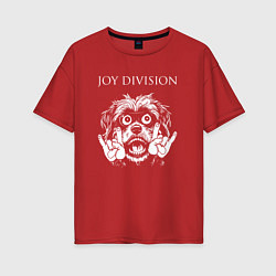 Женская футболка оверсайз Joy Division rock dog