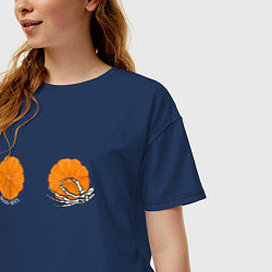 Футболка оверсайз женская Boo - bies, цвет: тёмно-синий — фото 2