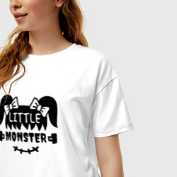 Футболка оверсайз женская Little monster - girl - пара, цвет: белый — фото 2