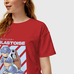 Футболка оверсайз женская Покемоны Бластойз Blastoise, цвет: красный — фото 2