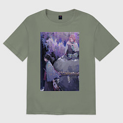 Футболка оверсайз женская Клинок рассекающий демонов Гию Томиока, цвет: авокадо