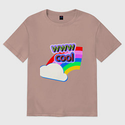 Футболка оверсайз женская Rainbow Vibes, цвет: пыльно-розовый