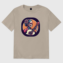 Футболка оверсайз женская Мёртвая гитаристка, цвет: миндальный