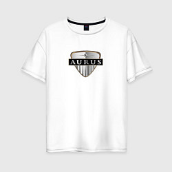 Футболка оверсайз женская AURUS logo auto, цвет: белый