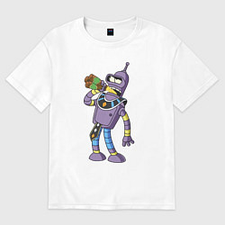 Футболка оверсайз женская Bender drink beer, цвет: белый