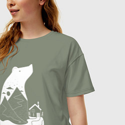 Футболка оверсайз женская Домик и мишка, цвет: авокадо — фото 2