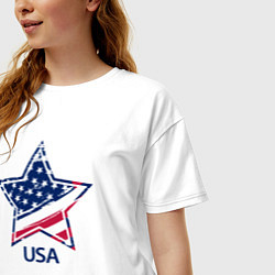 Футболка оверсайз женская Star - USA, цвет: белый — фото 2