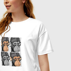 Футболка оверсайз женская Four monkeys, цвет: белый — фото 2