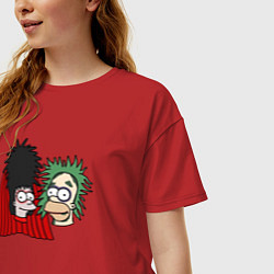 Футболка оверсайз женская Симпсоны зомби, цвет: красный — фото 2