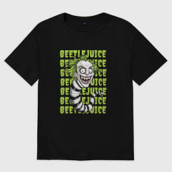 Футболка оверсайз женская Червь Битлджус, цвет: черный