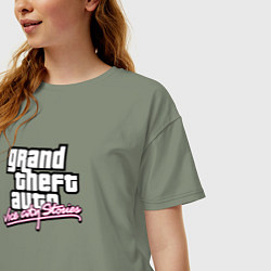 Футболка оверсайз женская GTA vice city stories game, цвет: авокадо — фото 2