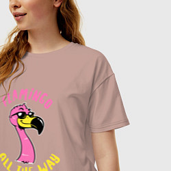 Футболка оверсайз женская Flamingo all the way, цвет: пыльно-розовый — фото 2