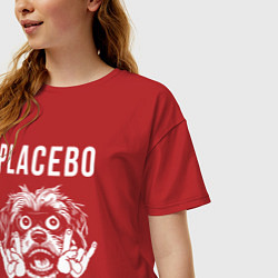 Футболка оверсайз женская Placebo rock dog, цвет: красный — фото 2