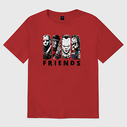 Футболка оверсайз женская Halloween friends black friday, цвет: красный