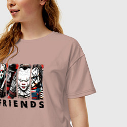 Футболка оверсайз женская Halloween friends black friday, цвет: пыльно-розовый — фото 2