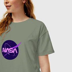 Футболка оверсайз женская NASA logo, цвет: авокадо — фото 2