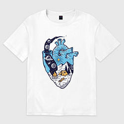 Женская футболка оверсайз Космический кемпинг в сердце