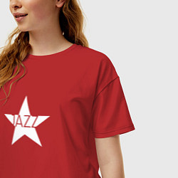 Футболка оверсайз женская Jazz star in white, цвет: красный — фото 2