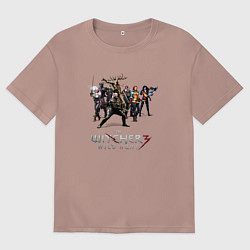 Футболка оверсайз женская The Witcher 3 team, цвет: пыльно-розовый