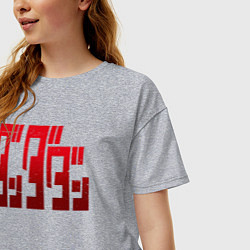Футболка оверсайз женская Японское лого, цвет: меланж — фото 2