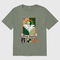 Футболка оверсайз женская Dark angels Warhammer 40k, цвет: авокадо
