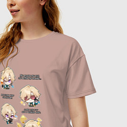 Футболка оверсайз женская Авантюрин фразы, цвет: пыльно-розовый — фото 2