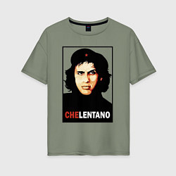 Футболка оверсайз женская Che guevara - Chelentano, цвет: авокадо