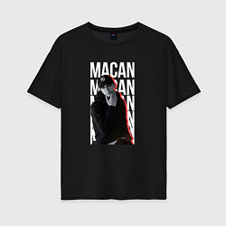 Футболка оверсайз женская Макан, цвет: черный