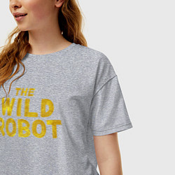 Футболка оверсайз женская The wild robot logo, цвет: меланж — фото 2