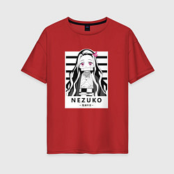 Футболка оверсайз женская Nezuko girl hunter one, цвет: красный