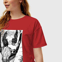 Футболка оверсайз женская Дандадан: Кэн Такакура, цвет: красный — фото 2