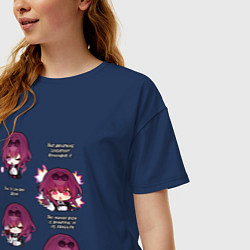 Футболка оверсайз женская Кафка фразы, цвет: тёмно-синий — фото 2