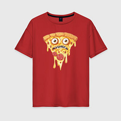 Женская футболка оверсайз Pizza face