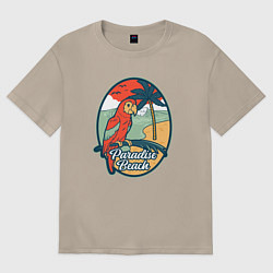 Футболка оверсайз женская Райский пляж, цвет: миндальный