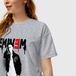 Футболка оверсайз женская Eminem finger, цвет: меланж — фото 2