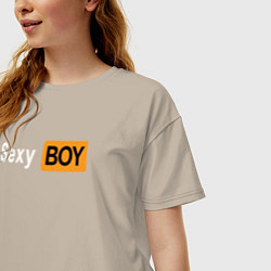 Футболка оверсайз женская Sexyboy pornhub, цвет: миндальный — фото 2