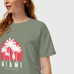 Футболка оверсайз женская Miami ocean drive, цвет: авокадо — фото 2