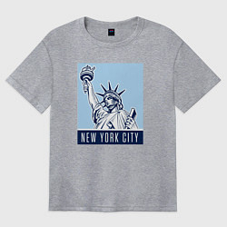 Футболка оверсайз женская New York style, цвет: меланж
