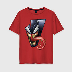 Женская футболка оверсайз Venom with tongue sticking out