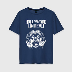 Женская футболка оверсайз Hollywood Undead rock dog