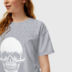 Футболка оверсайз женская Scary skull, цвет: меланж — фото 2