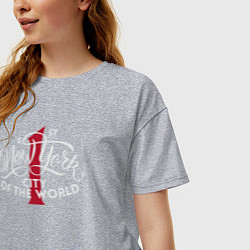 Футболка оверсайз женская Нью-Йорк первый город в мире, цвет: меланж — фото 2