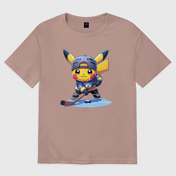 Женская футболка оверсайз Пикачу хоккейный форвард - нейроарт