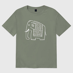 Футболка оверсайз женская Indian elephant, цвет: авокадо
