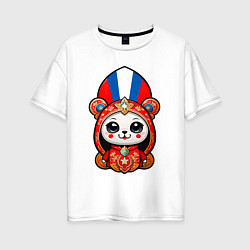 Футболка оверсайз женская Сувенир из России, цвет: белый