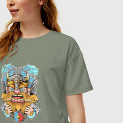 Футболка оверсайз женская Забавный варяг, цвет: авокадо — фото 2