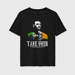 Футболка оверсайз женская Conor take over, цвет: черный