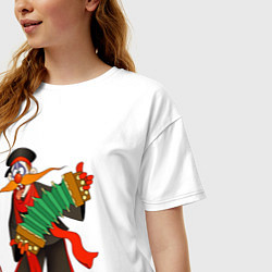 Футболка оверсайз женская Мужичок усатый, цвет: белый — фото 2