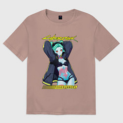 Футболка оверсайз женская Сyberpunk rebecca, цвет: пыльно-розовый